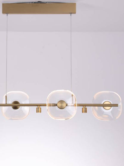 Cristallo Elara – 1200mm Linear Crystal Pendant Light in Gold