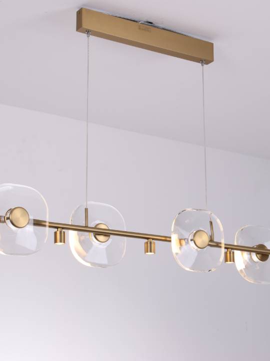 Cristallo Elara – 1200mm Linear Crystal Pendant Light in Gold