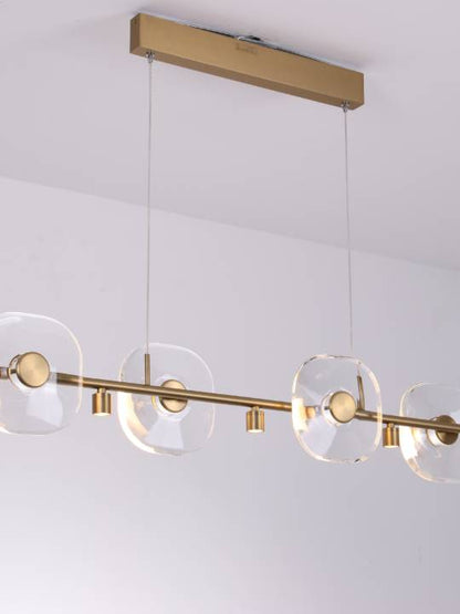 Cristallo Elara – 1200mm Linear Crystal Pendant Light in Gold