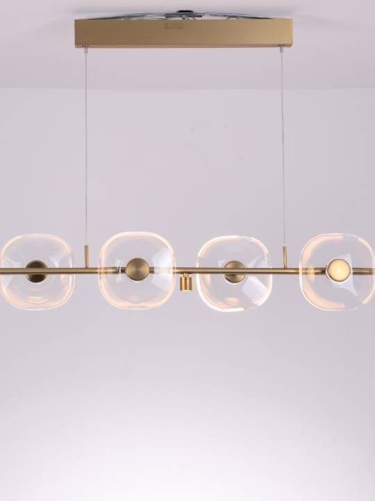 Cristallo Lumen – Linear Gold Crystal Pendant Light