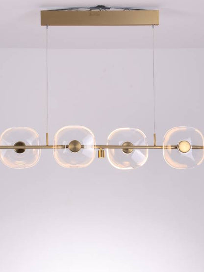 Cristallo Lumen – Linear Gold Crystal Pendant Light