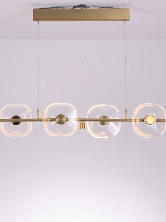 Cristallo Lumen – Linear Gold Crystal Pendant Light