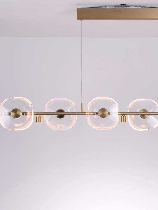Cristallo Lumen – Linear Gold Crystal Pendant Light