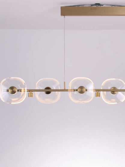 Cristallo Lumen – Linear Gold Crystal Pendant Light