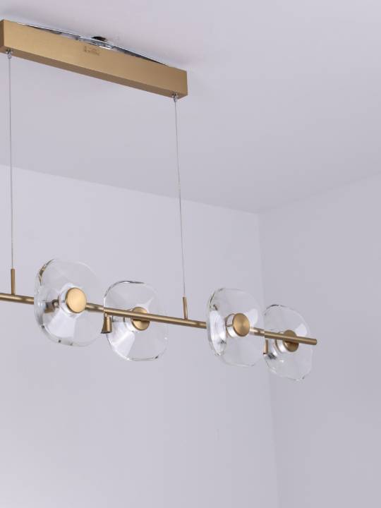 Cristallo Lumen – Linear Gold Crystal Pendant Light