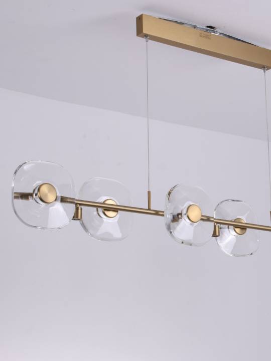 Cristallo Lumen – Linear Gold Crystal Pendant Light