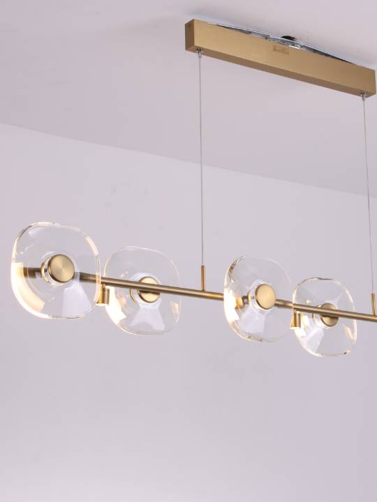 Cristallo Lumen – Linear Gold Crystal Pendant Light