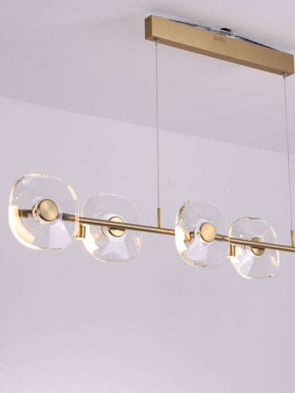 Cristallo Lumen – Linear Gold Crystal Pendant Light