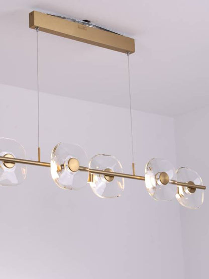 Cristallo Lumen – Linear Gold Crystal Pendant Light