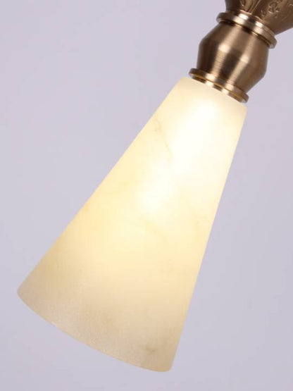 Alba Stratos – Linear Alabaster Pendant Light in Matte Gold