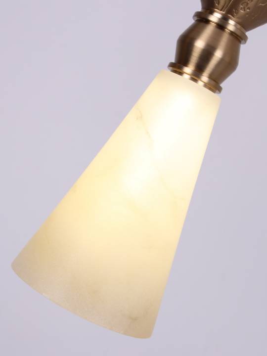 Alba Stratos – Linear Alabaster Pendant Light in Matte Gold