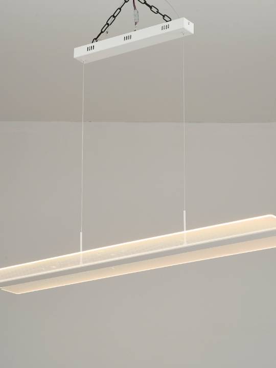 Lumen Drift – White Linear LED Pendant