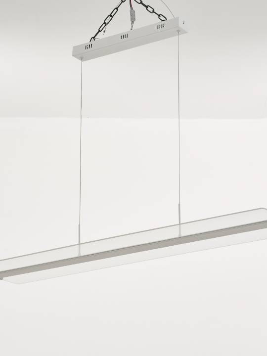 Lumen Drift – White Linear LED Pendant