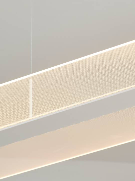 Lumen Drift – White Linear LED Pendant