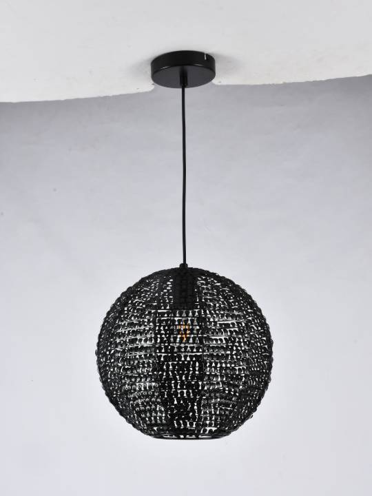 Lustre Halo – Black Finish Pendant Light