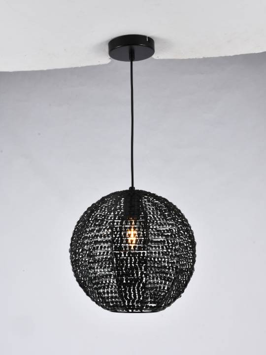 Lustre Halo – Black Finish Pendant Light