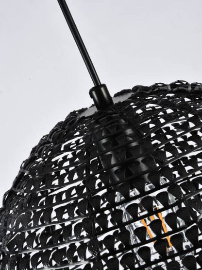 Lustre Halo – Black Finish Pendant Light