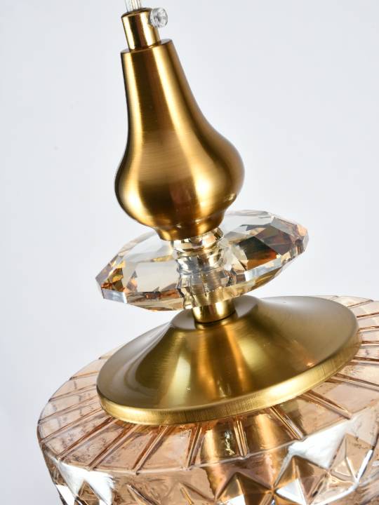 Golden Ember – Amber Glass Pendant Light