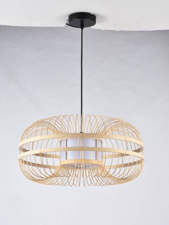 Bamboo Aura – 500mm Natural Pendant Light