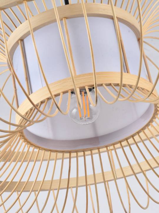 Bamboo Aura – 500mm Natural Pendant Light