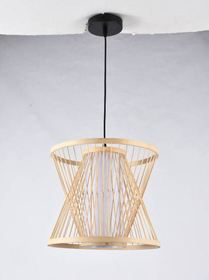 Bamboo Breeze – 350mm Fabric Pendant Light