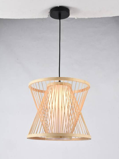 Bamboo Breeze – 350mm Fabric Pendant Light