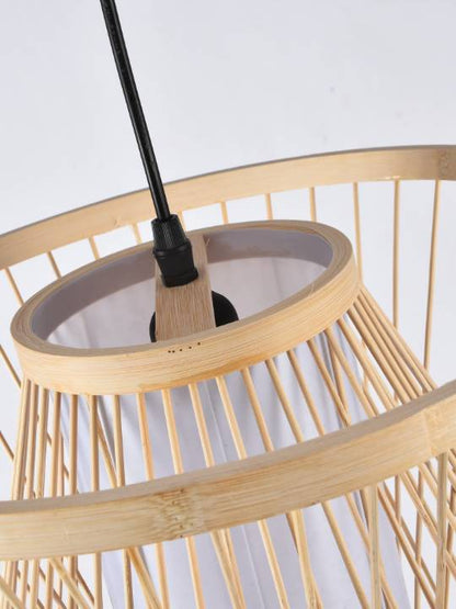 Bamboo Breeze – 350mm Fabric Pendant Light