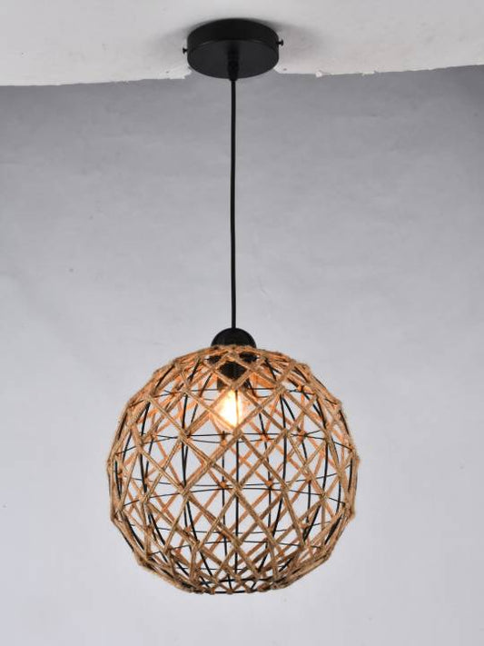 Rustic Noir – 300mm Industrial Rope Pendant Light