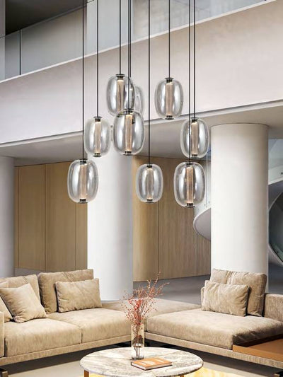 Obsidian Drift – Smoke Glass Pendant Light