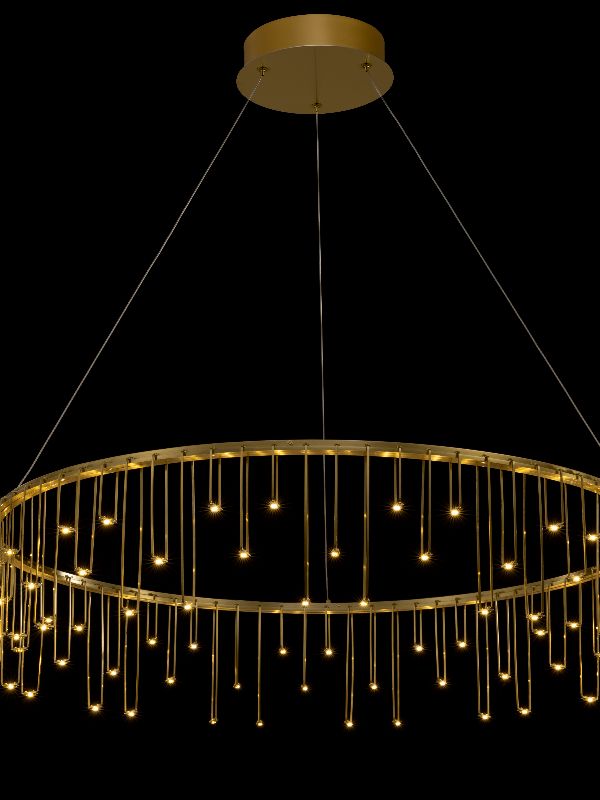 Halo Arc Pendant Light – Brushed Gold 800mm