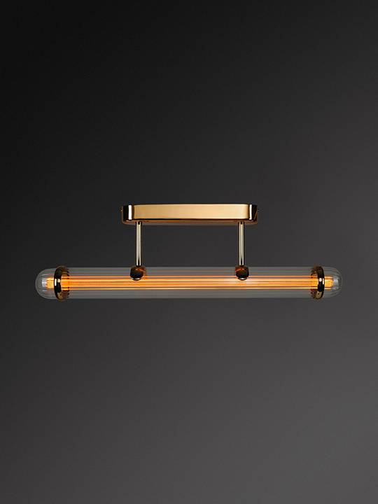 Luminous Arc Pendant Light – Gold with Clear Glass (600mm)