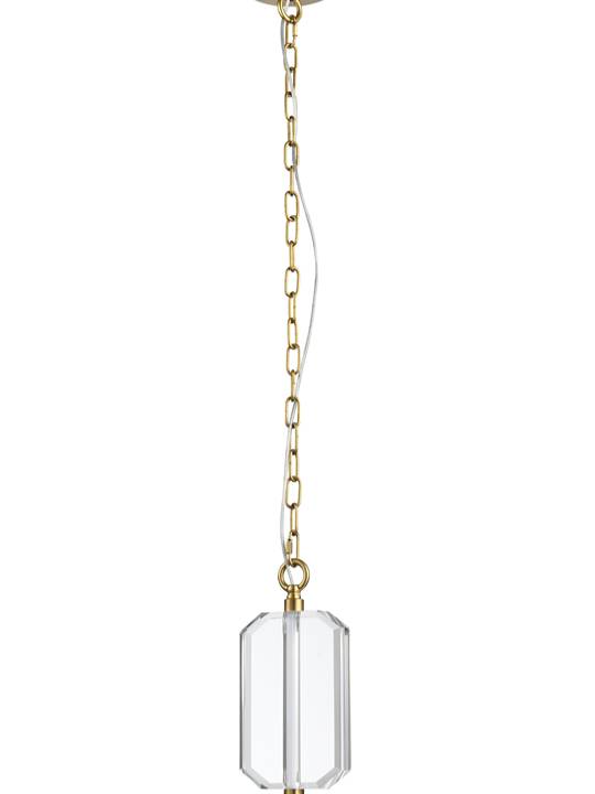 Aureon Crystal Pendant Light – Antique Brass
