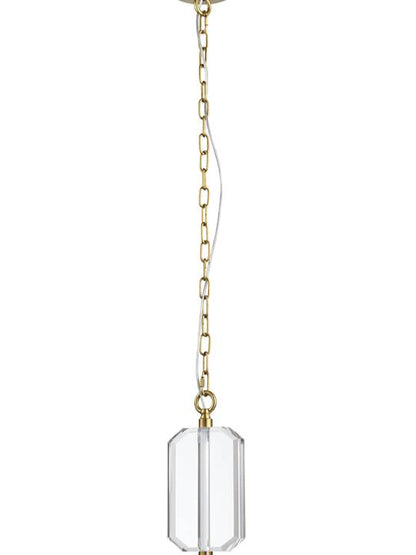 Aureon Crystal Pendant Light – Antique Brass