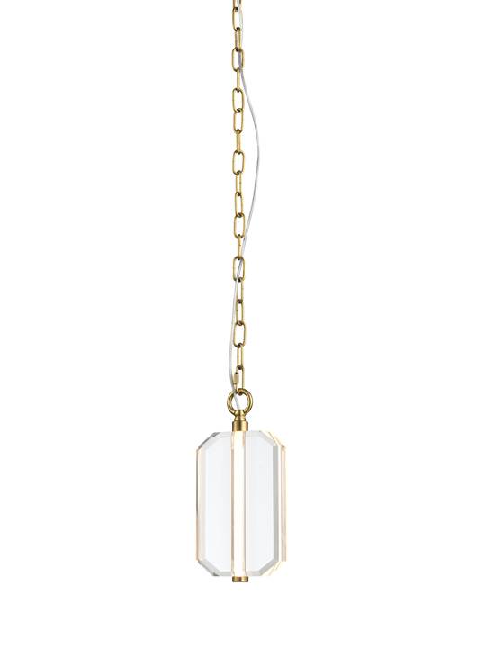 Aureon Crystal Pendant Light – Antique Brass