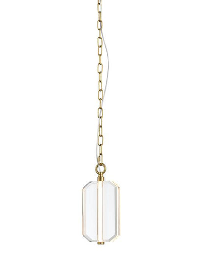 Aureon Crystal Pendant Light – Antique Brass