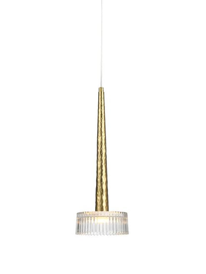 Antique Brass Pendant Light with Glass Diffuser
