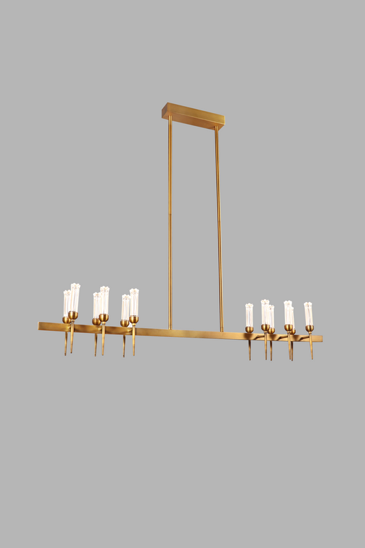 Matte Gold Bronze Linear Pendant Light – 1200mm LED Fixture