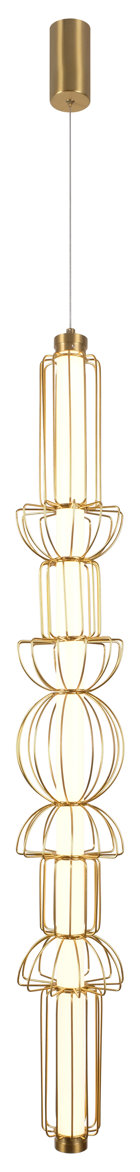 Slim Brass Pendant Light with Acrylic Diffuser