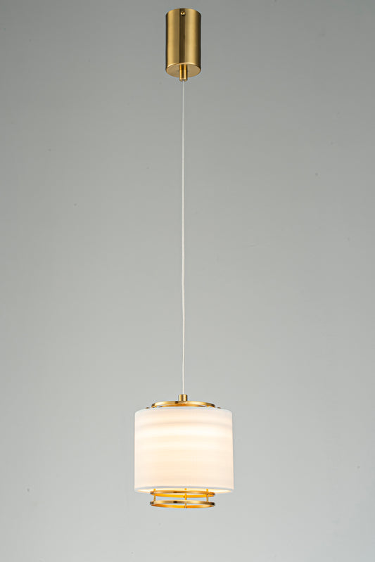 Brass Mini Pendant Light with Acrylic Shade – LED