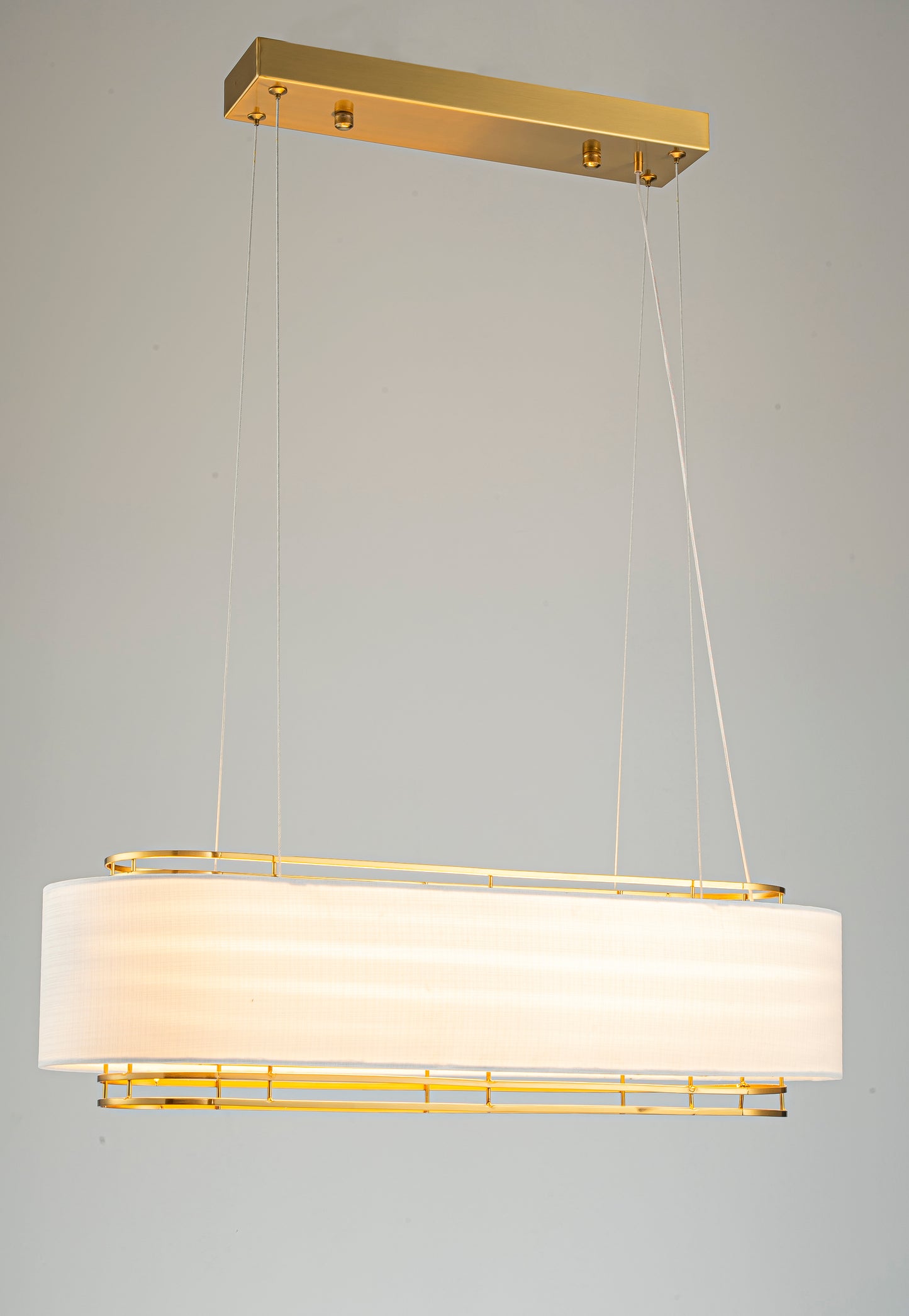 Brass Oval Pendant Light with Acrylic Shade – LED