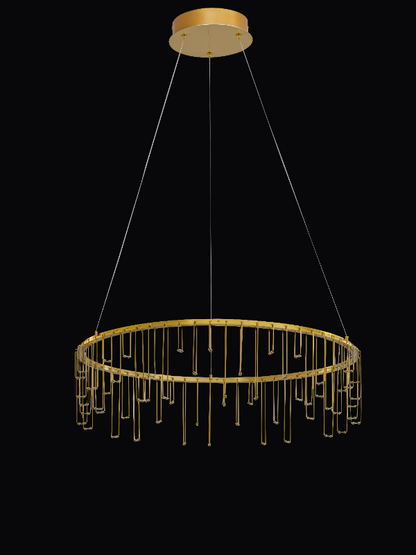 Halo Arc Pendant Light – Brushed Gold Finish