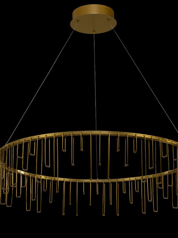 Halo Arc Pendant Light – Brushed Gold 800mm