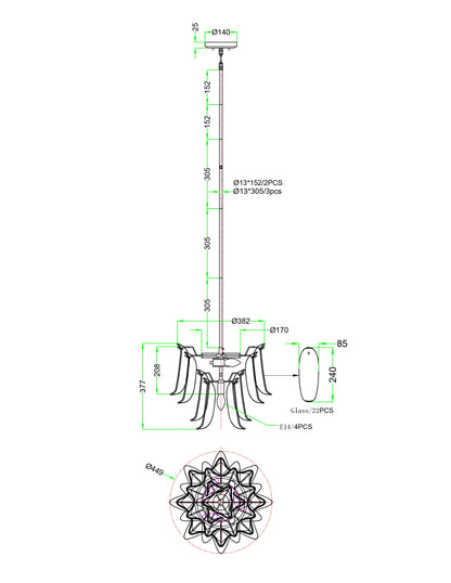 Amber Halo – Brass Pendant with Cracked Glass Globe