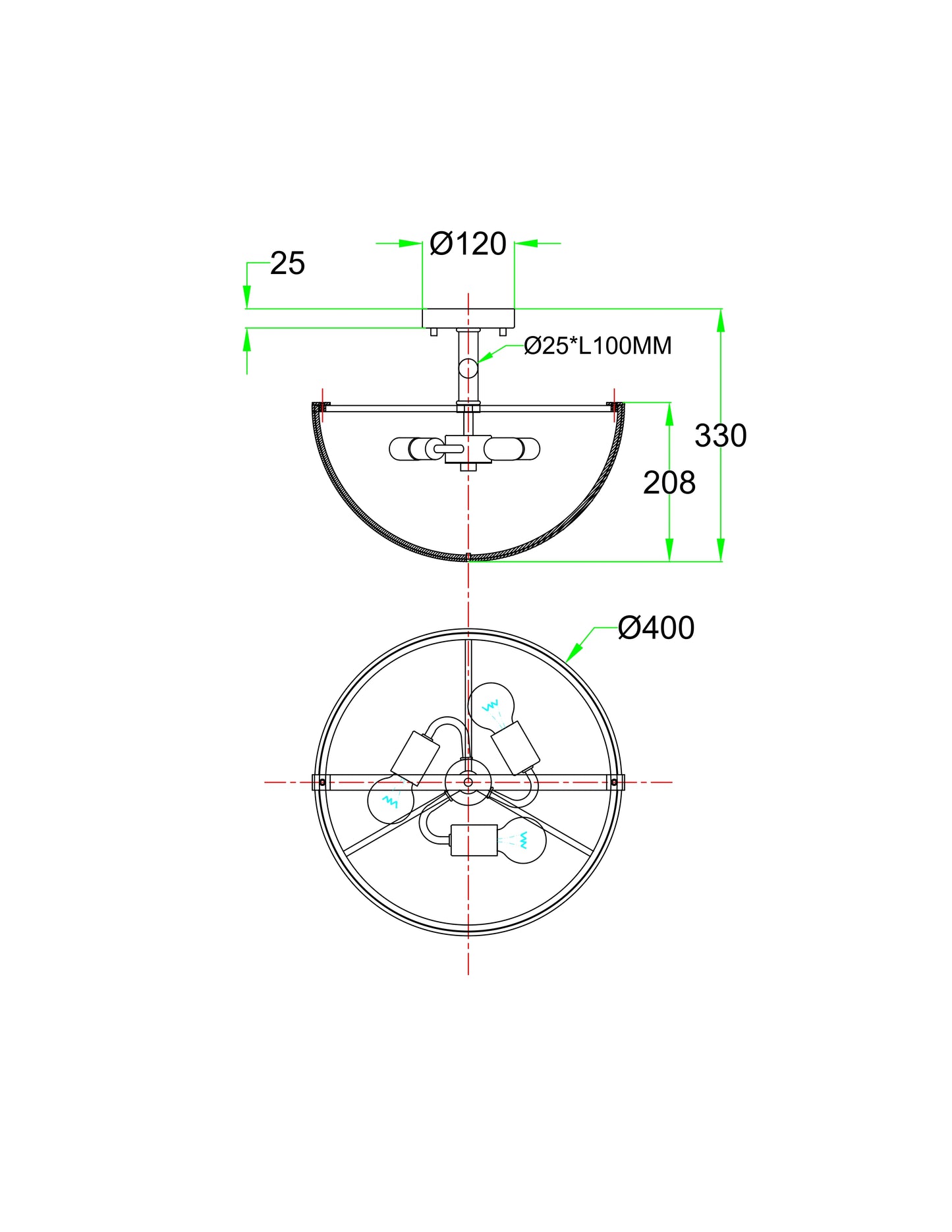 Alba Trio – Brass Alabaster Pendant Light