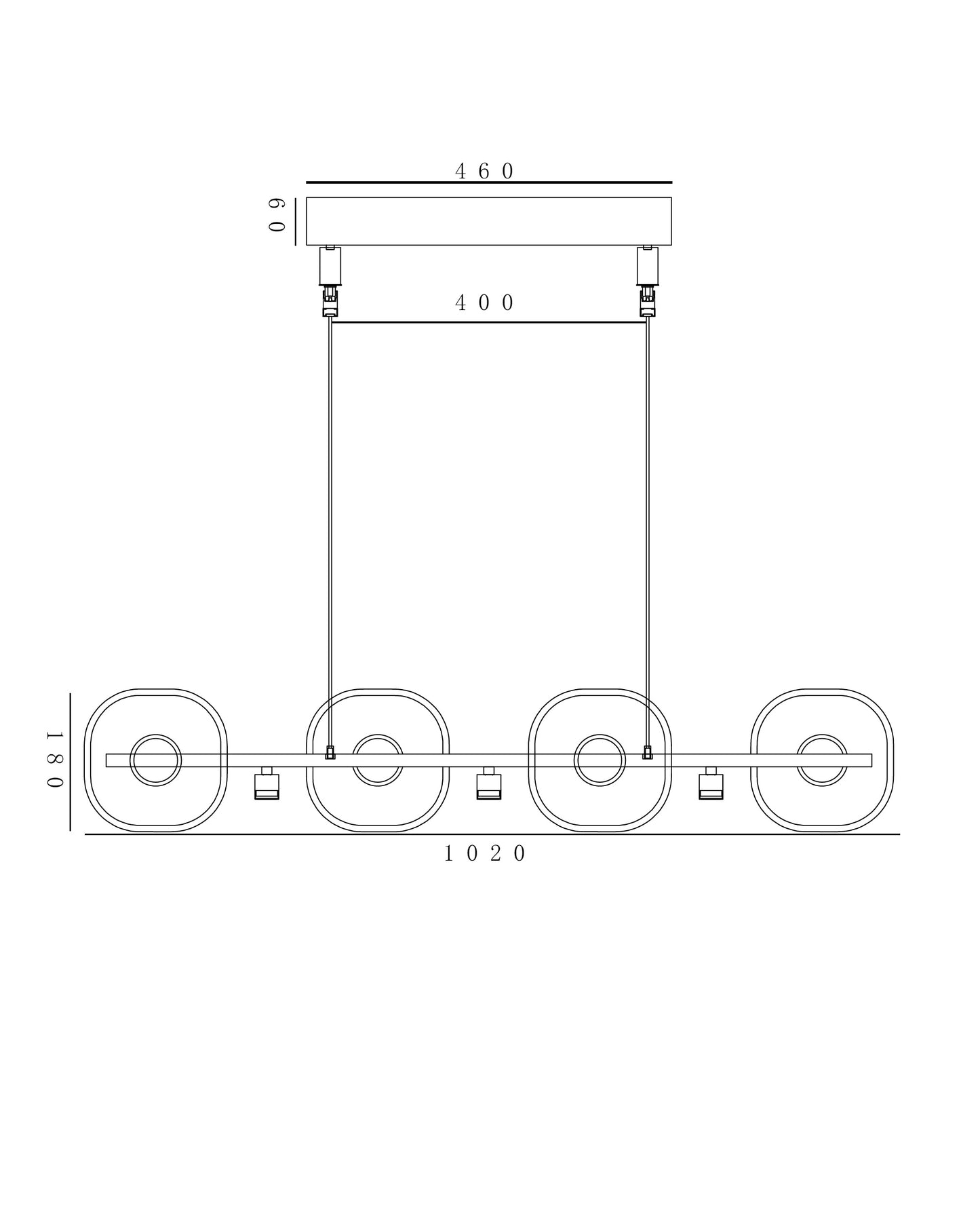 Cristallo Elara – 1200mm Linear Crystal Pendant Light in Gold