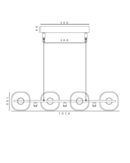 Cristallo Elara – 1200mm Linear Crystal Pendant Light in Gold