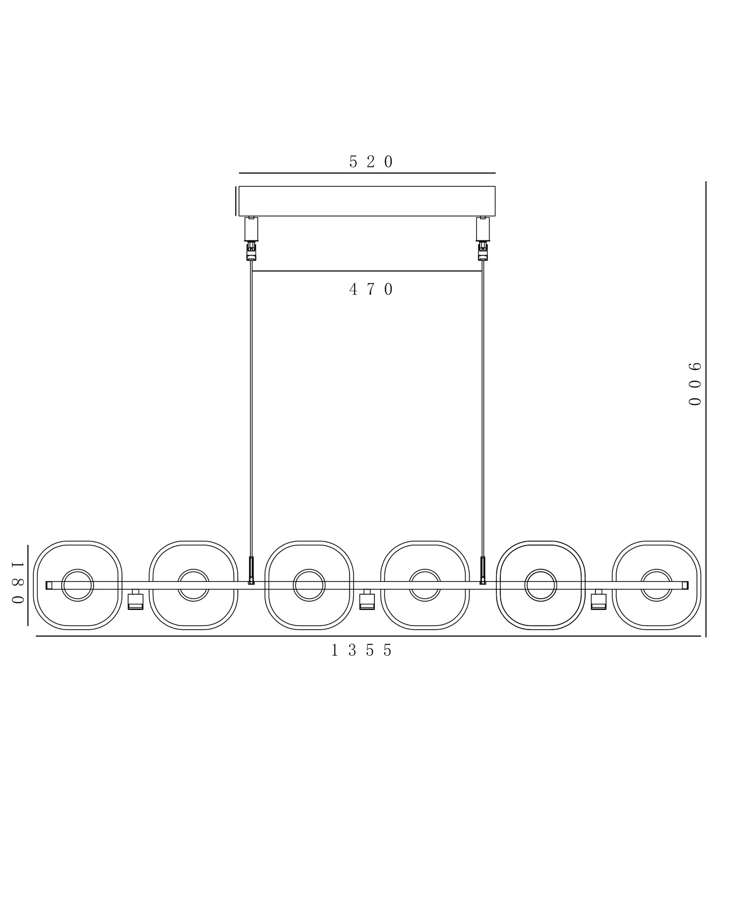 Cristallo Lumen – Linear Gold Crystal Pendant Light