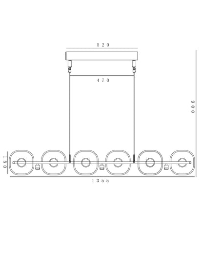 Cristallo Lumen – Linear Gold Crystal Pendant Light