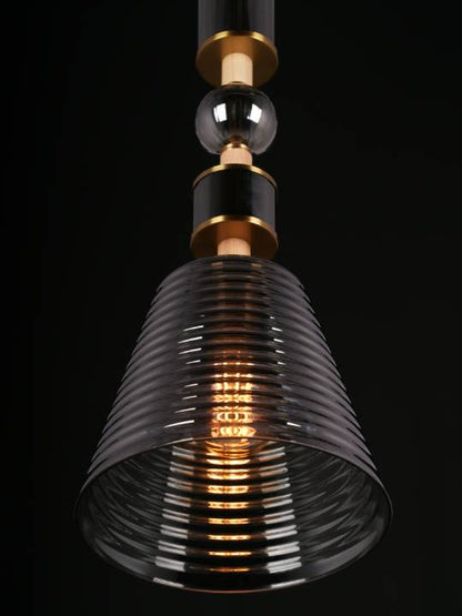 Clara Pendant – Smoky Glass Dome with Gold Frame (E27 Holder)