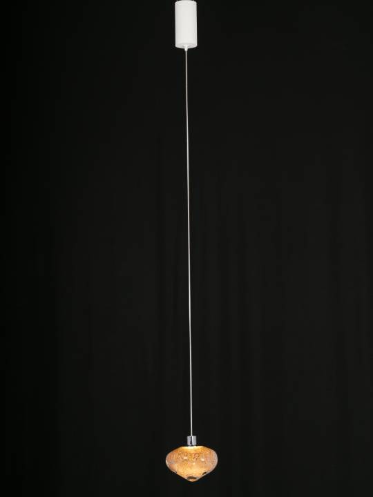 Lucina Pendant – Amber Handmade Glass Globe (4W LED)